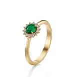 Pierścionek zaręczynowy kwiat ze szmaragdem AJPZ_031